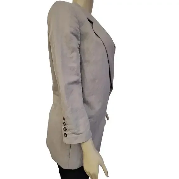 Elizabeth & James oversized boyfriend blazer Jacket TAN Size 8 Women's #003 - Picture 5 of 12